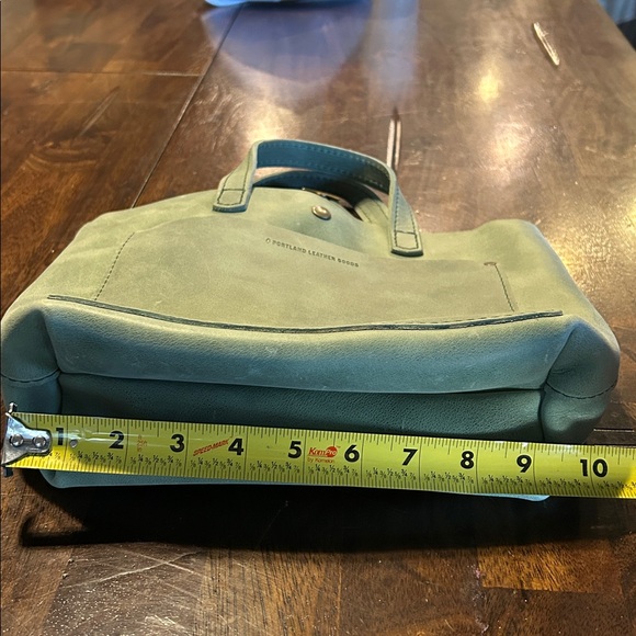 Portland Leather Goods Sage Green  Mini Crossbody Tote Snap Tumbled Leather - Picture 6 of 10